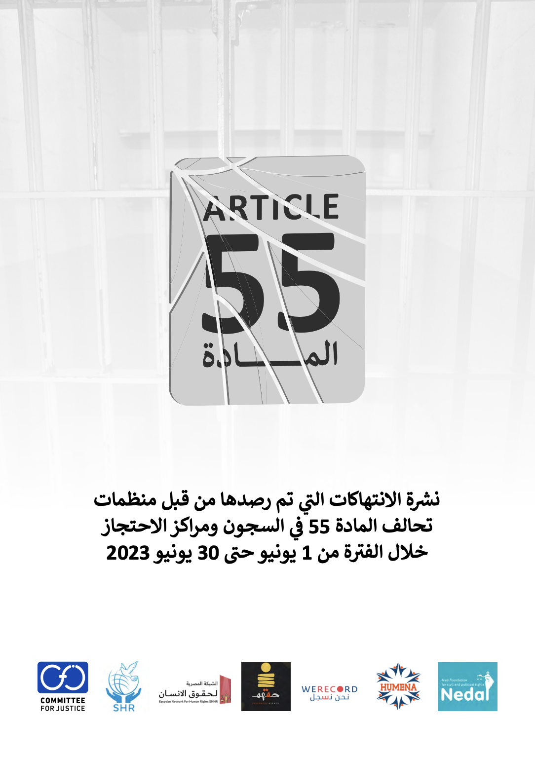 نشرة الانتهاكات التي تم رصدها من قبل منظمات تحالف المادة 55 في السجون ومراكز الاحتجاز خلال الفترة من 1 يونيو حتى 30 يونيو 2013