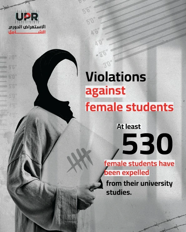 At least 530 female students have been dismissed from their university studies.